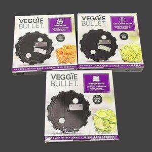 Veggie Bullet Blade Set Of 3 Replacement Angel Hair Udon Ribbon  Open‎ Package